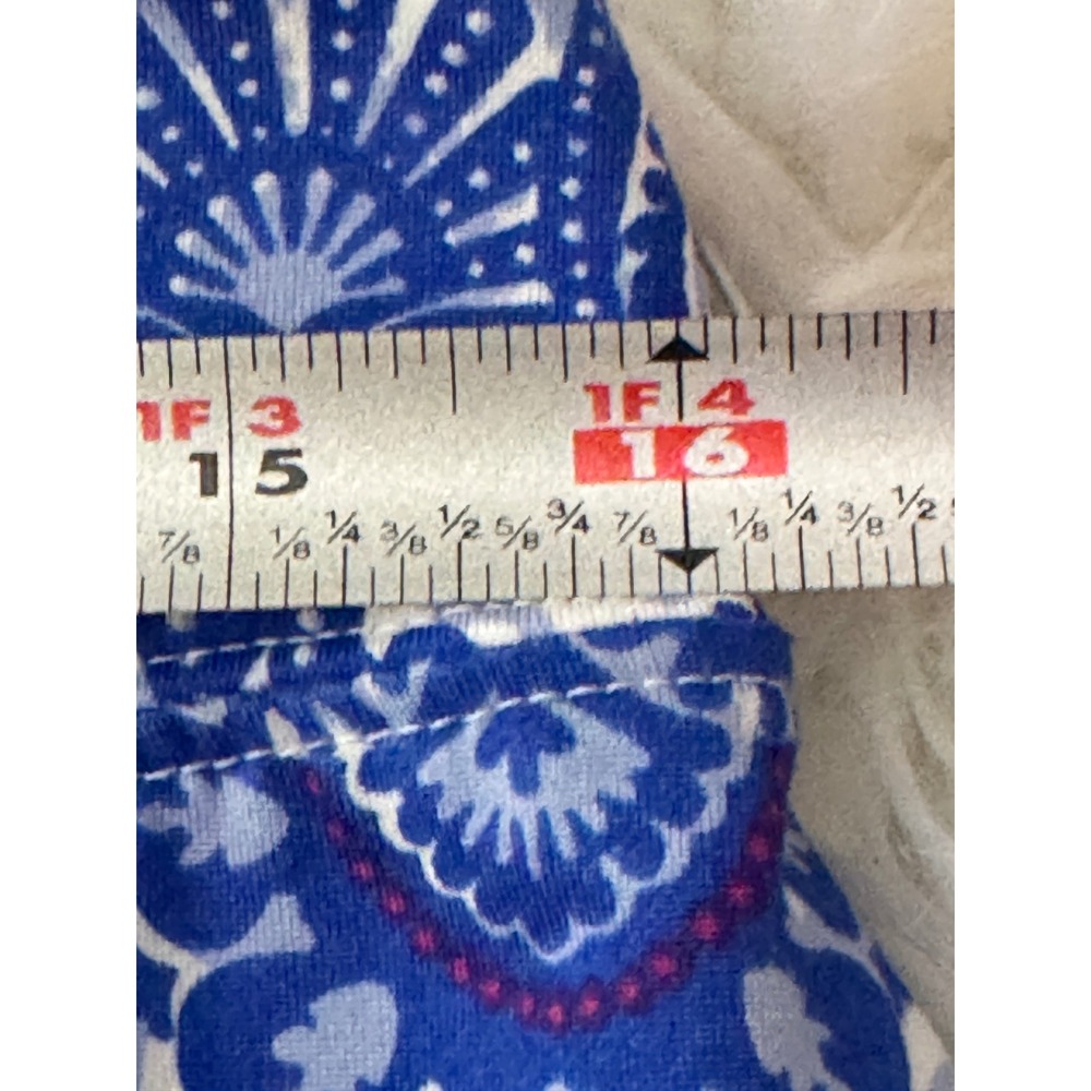 Tranquility by Curation+Clothing Blue White Damask Print A Line Skirt Medium - Picture 6 of 8